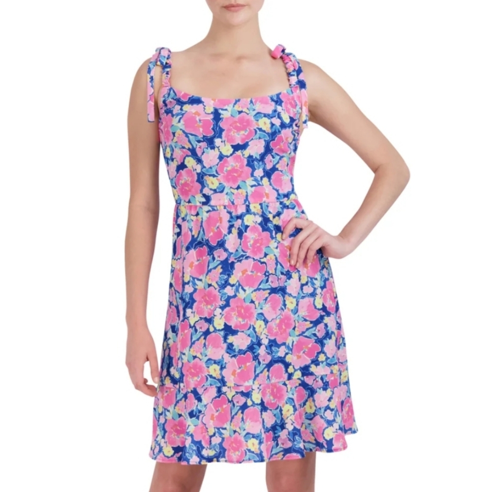 BCBGeneration Women's Floral‎ Printed Crepe Dress Multi Sz 2